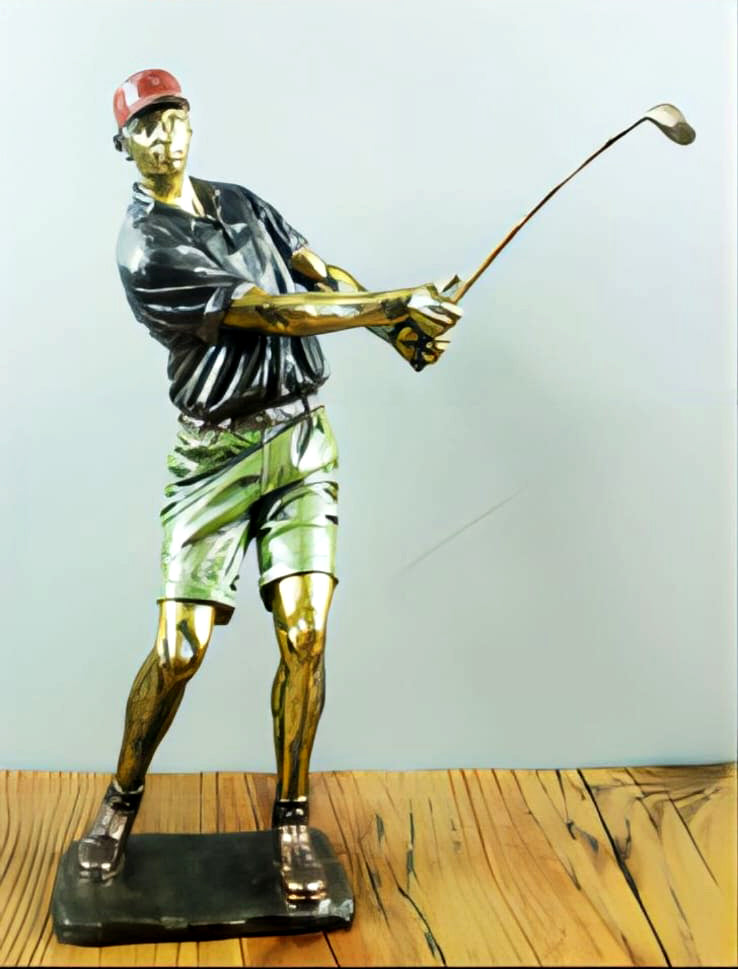 Figura Golfista polera gris / Decoración